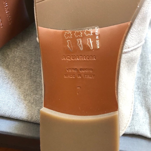 Aquatalia Rylee suede embroidery Italian flat mule - Picture 6 of 10